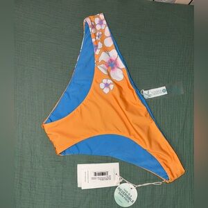 Carve Designs Sanitas Coconut Grove/Lagoon Floral Bikini Bottom Reversible